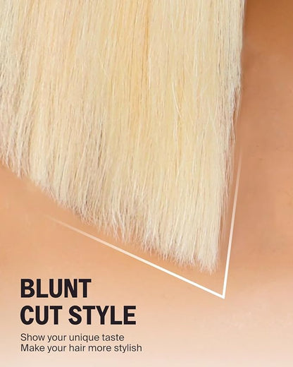 613 Bob Wig Human Hair Glueless Ready to Go Blonde Wig Human Hair Pre Plucked Pre Cut 6x5 HD 613 Lace Front Wig Human Hair 12Inch