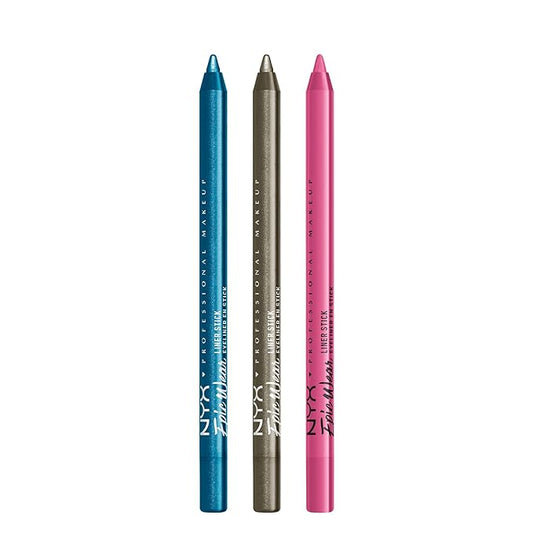 NYX PROFESSIONAL MAKEUP Epic Wear Liner Stick, Long-Lasting Eyeliner Pencil - Pack of 3 (Turquoise Storm, All Time Olive, Pink Spirit)