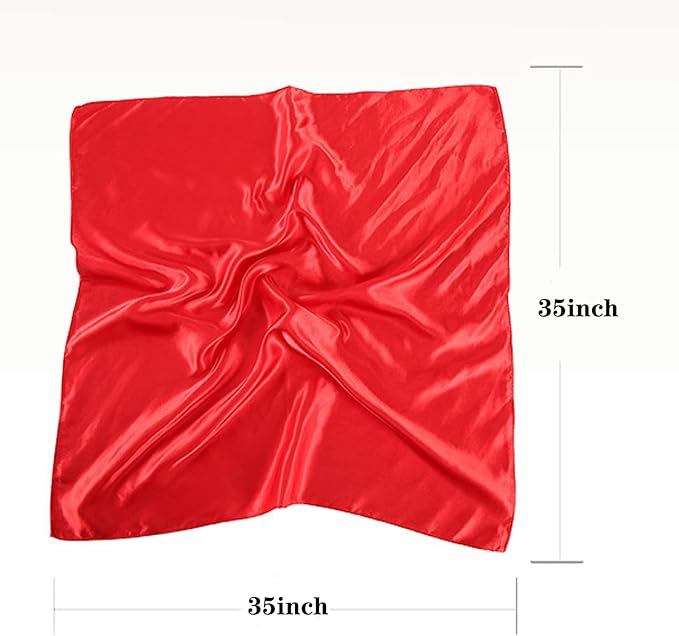35" Satin Head Scarf Large Square Scarf Silk Feeling Fashion Hair Wrapping Scarves for Women Girls