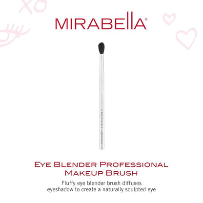 Mirabella Blending Eyeshadow Brush, Premium Professional Makeup Brush Collection, Cruelty-Free Synthetic Bristle Brush with Hand-Sculpted Brushed Aluminum Handle, Luxury Blending Brush for Makeup