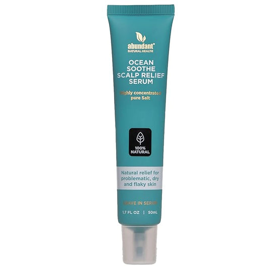 Ocean Soothe Scalp Relief Serum with Highly Concentrated Magnesium Salt for Dry and Flaky Skin, Quick Absorption, All Natural and Fragrance-Free Leave-In Scalp Treatment, 50mL