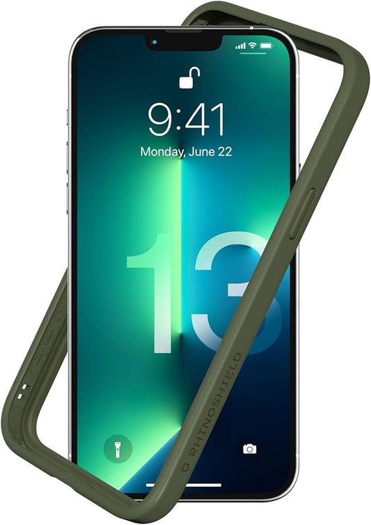 RhinoShield Bumper Case Compatible with [iPhone 13 Pro Max] | CrashGuard NX - Shock Absorbent Slim Design Protective Cover 3.5M / 11ft Drop Protection - Camo Green