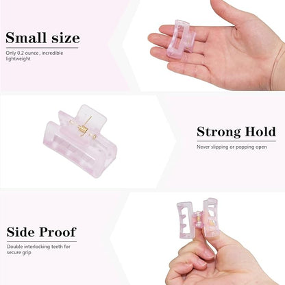 Cobinaan Hair Clips for Women Girls, Small Claw Clips for Thin/Medium Thick Hair, 1.5 Inch Mini Hair Jaw Clips, Matte Rectangle Nonslip Clip with Gift Box (Matte color series, 10 pcs)