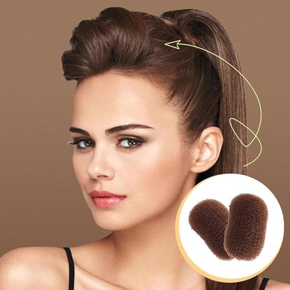 2Pcs Charming Bump It Up Volume Inserts，Bump It Up Hair Pads,Hair Styling Accessories,Do Beehive Hair Base Styling Clip Accessories for Women Lady Girl (Coffee)