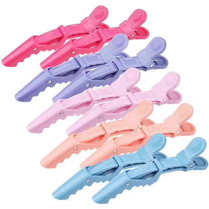 Plastic Non Slip Hair Clips for Women, Professional Alligator Hair Clips, Hair Styling Clips Sectioning Clips of Hair Salon (10PCS Macaroon)