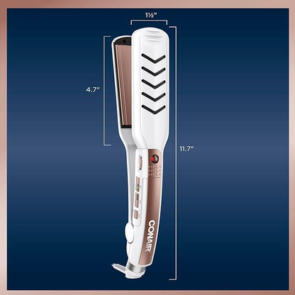 Conair Double Ceramic Flat Iron, 1 1/2-inch Wet-to-Dry Hair Straightener