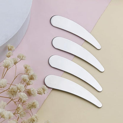 8 Pcs Mini Metal Cosmetic Spatulas,Reusable Cosmetic Cream Spatulas Spoon,Skincare Spatula Mixing and Sampling Makeup Cosmetic Beauty Tools,Practical Beauty Accessories (Silver)