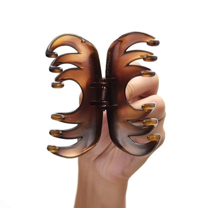 4 Inch Hair Claw for Women, Pretty Clip, Grip for Thick Hair, Coffee
