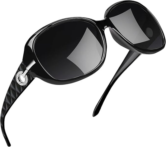 Joopin Big Womens Sunglasses Polarized Trendy Sun Glasses Large Rectangle UV Protection Rhinestone Sunnies