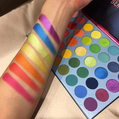 39 Color Rainbow Eyeshadow Palette - Professional Makeup Matte Metallic Shimmer Eye Shadow Palettes - Ultra Pigmented Powder Bright Vibrant Colors Shades Cosmetics Set