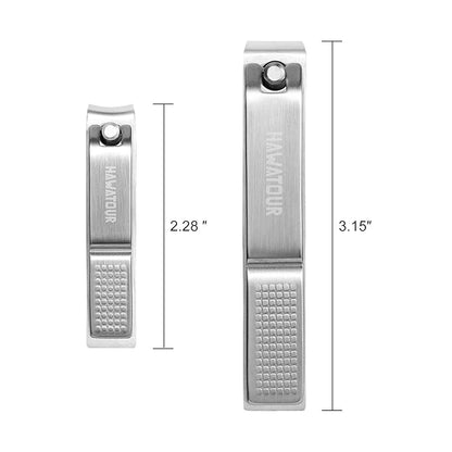 Nail Clippers Set, Ultra Sharp Sturdy Fingernail and Toenail Clipper Cutters with Visibly Tin Case, Silver