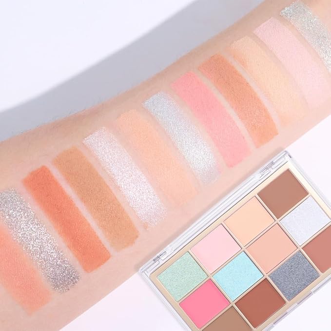 Nude Silver Brown Eyeshadow Palette,Natural Neutral Soft Small Cream Light Colors Eyeshadow Palette,Highly Pigmented Eye Shadow Palette Long Lasting Naturing-Looking Make Up Pallets for Women,Vegan