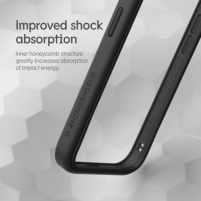 RhinoShield Bumper Case Compatible with [iPhone 14 Pro] | CrashGuard NX - Shock Absorbent Slim Design Protective Cover 3.5M / 11ft Drop Protection - Platinum Gray