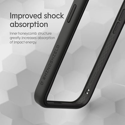 RhinoShield Bumper Case Compatible with [iPhone 14 Pro] | CrashGuard NX - Shock Absorbent Slim Design Protective Cover 3.5M / 11ft Drop Protection - Platinum Gray