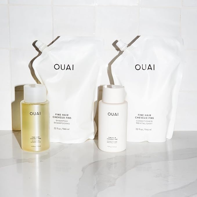 OUAI Fine Hair Conditioner - Volumizing Conditioner for Fine Hair Made with Keratin, Biotin and Chia Seed Oil - Adds Softness, Bounce and Volume - Free from Parabens, Sulfates, and Phthalates (10 Oz)