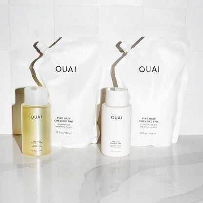 OUAI Fine Hair Conditioner Refill - Volumizing Conditioner Made with Keratin, Biotin and Chia Seed Oil - Adds Softness, Bounce and Volume - Free from Parabens, Sulfates, and Phthalates (32 Oz)