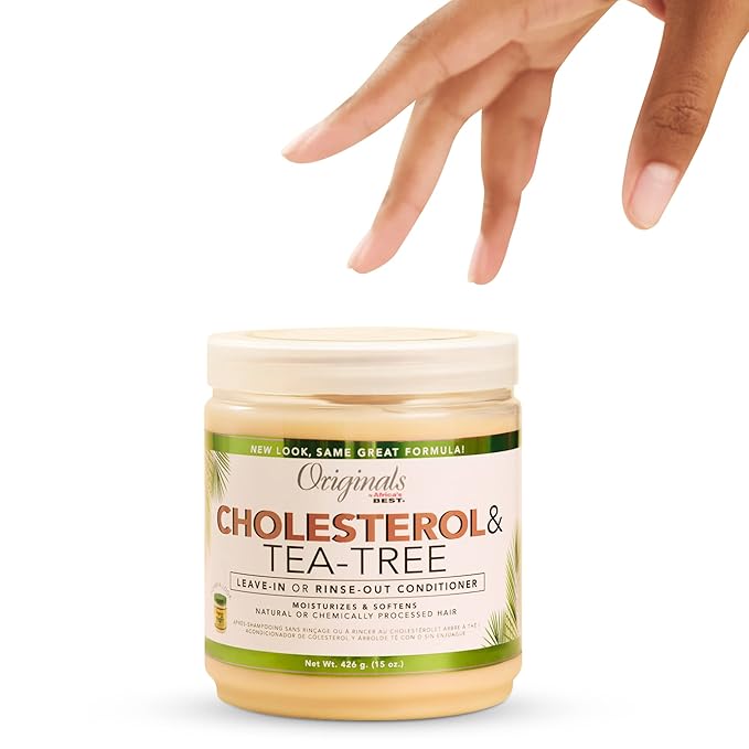 Originals by Africa's Best Cholesterol Tea Tree Oil, Rinse-Out Plus Leave in Conditioner, Repair and Revitalize Damaged, Dry, Overprocessed Hair, 15 oz