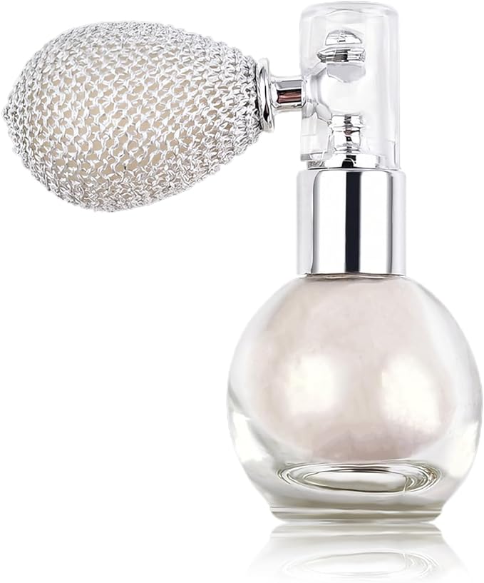 Glitter Spray, Versatile Glitter Spray for Hair and Body Cosmetic, Highlighter Powder for Women, Body Shimmer for Party, Music Festival and Wedding #White