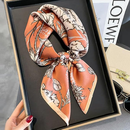 100% Pure Mulberry Silk Scarfs 26"x26" Square Scarf Women Neckerchief Headscarf hair scarf bandana Gift Packed