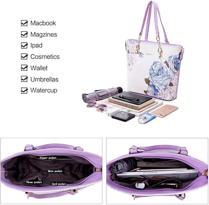 2E-youth Designer Purses and Handbags for Women Satchel Shoulder Bag Tote Top Handle Bag