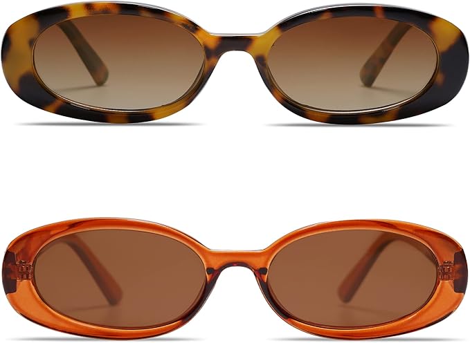VANLINKER Polarized Retro Oval Sunglasses for Women and Men Small 90s Style VL9580