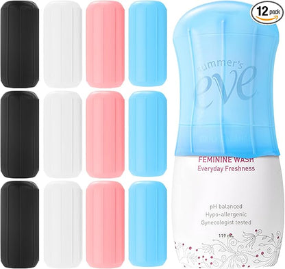 12 Pack Travel Essentials Silicone Bottle Covers, Cruise Ship Essentials,Travels Essentials for Women Men,Elastic Sleeves for Leak Proofing,Travel Size Toiletries,Accessories Luggage
