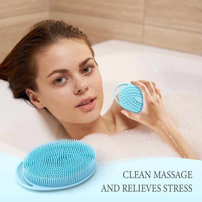 3 Pack Silicone Exfoliating Body Scrubber, Soft Loofah Fit for Sensitive and All Kinds of Skin, Clean and Sanitary, Rapid Foaming