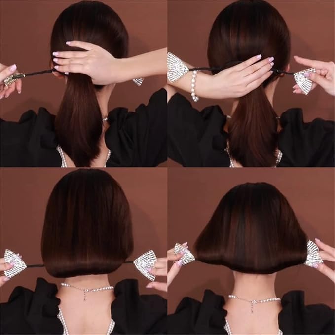 Ins Style Elegant Lazy Hair Curler, Crystal Hair Bun Maker, French Twist Hairstyle Bun Hair Accessories