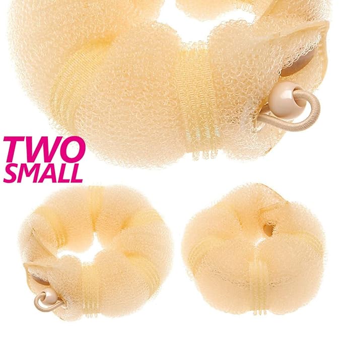 Beauty Small Hair Bun Maker 2 Pieces - Doughnut Chignon Clip Hair Accessory for Kids & Women's Hair Styling (Blonde)