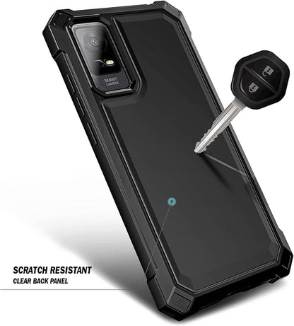 NZND Compatible with TCL ION X Case, TCL ION V with [Built-in Screen Protector], Full-Body Protective Shockproof Rugged Bumper Cover, Impact Resist Case (Black)
