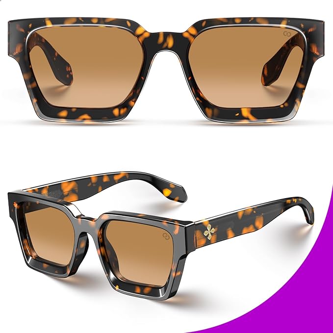 VISOONE Fashion 100% UV400 Protection Rectangle TR90 Y2K Sunglasses Accessories for Women Men RIVER