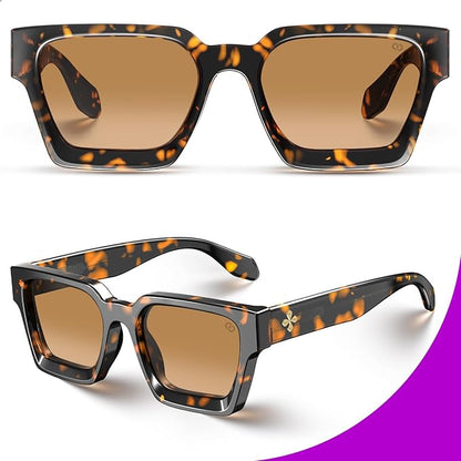 VISOONE Fashion 100% UV400 Protection Rectangle TR90 Y2K Sunglasses Accessories for Women Men RIVER