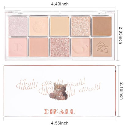 10Colors Nude Pink Rose Gold Colorful Eyeshadow Palette Makeup,Natural Neutral Highly Pigmented Eye Shadow,Naturing-Looking Long Lasting Waterproof Blendable Hypoallergenic Suitable for Beginners