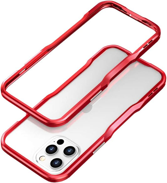 HENGHUI iPhone 13 Pro Aluminum Bumper Case Metal Frame Bumper Cover Shock Absorbent Slim Cool Design (13Pro, Red)