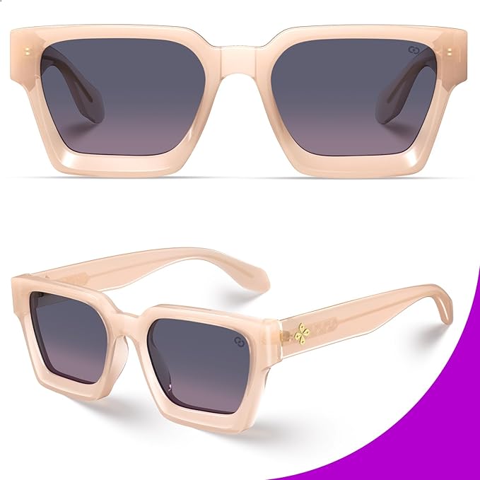 VISOONE Fashion 100% UV400 Protection Rectangle TR90 Y2K Sunglasses Accessories for Women Men RIVER