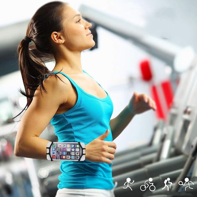 Wristband Phone Holder,HCcolo 360°Rotatable Universal Sports Wristband for iPhone X/8 Plus/8/7/6s,Galaxy S9 Plus/S9/S8 & Other 4”-6.5”Smartphone,Running Armband for Hiking Biking Walking (Wrist)