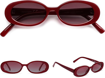 VANLINKER Polarized Retro Oval Sunglasses for Women and Men Small 90s Style VL9580