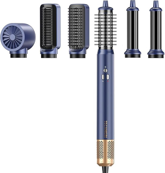 Hair Dryer Air Styler - Hair Styler 6 in 1 Blow Dryer Brush lonic Hot Air Brush Auto Wrap Curler for Curling 38m's High Speed Blowout Hair Dryer Fast Drying, ultiStyler for Curly/Straigh