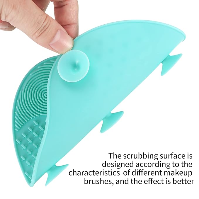 2 Pcs Silicone Make Up Brush Cleaning Mat, Makeup Brush Cleaner Mats, Cosmetic Cleaning Pads, Portable Washing Tool with Suction Cup for Makeup Cosmetic Brushes