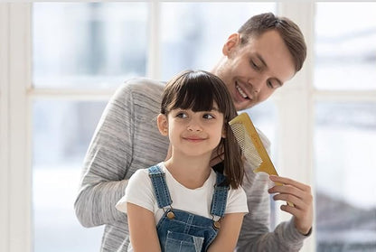 Buffalo Horn Comb - Anti-Static Detangling Hair Styling Tool for All Hair Types (Fine Tooth Comb for Men, Women & Kids)
