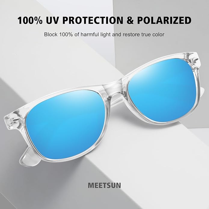 MEETSUN Classic Polarized Sunglasses for Women Men Trendy Retro Sun Glasses for Driving UV Protection (3 Pack)