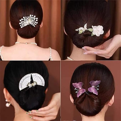 Ins Style Elegant Lazy Hair Curler, Crystal Hair Bun Maker, French Twist Hairstyle Bun Hair Accessories