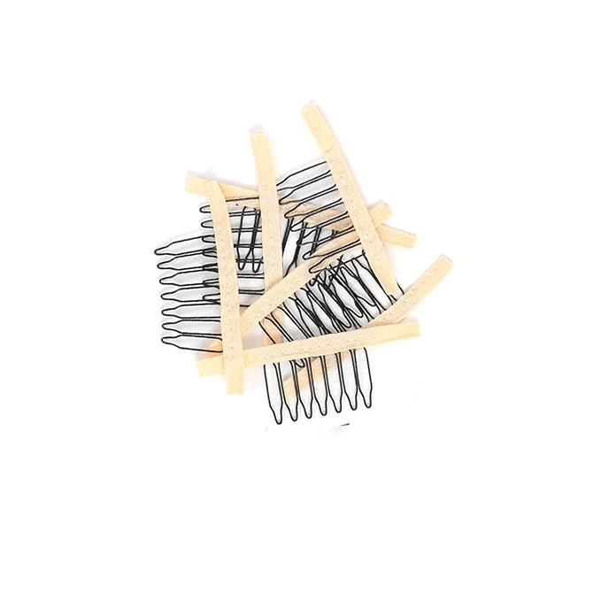 20 Pieces Wig Combs Wig Clips Wig Combs to Secure Wig 7-teeth Wig Accessories Tools For Making Wig Caps Wig Comb (Beige,20 Pcs))