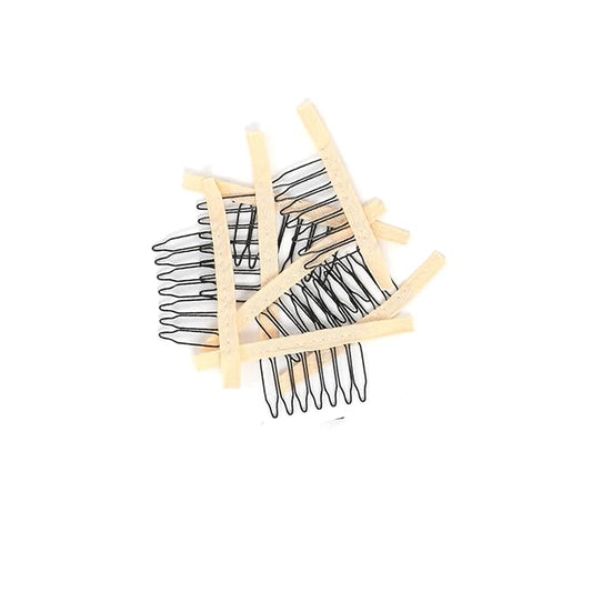 20 Pieces Wig Combs Wig Clips Wig Combs to Secure Wig 7-teeth Wig Accessories Tools For Making Wig Caps Wig Comb (Beige,20 Pcs))