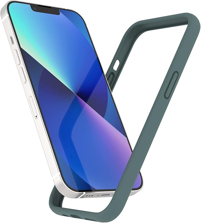 K TOMOTO Compatible with iPhone 13/13 Pro Bumper Case (6.1 Inch), Liquid Silicone Frame Bumper Case [Raised Edge Protection] [Drop Protection] [Silky and Soft Touch], Pine Green