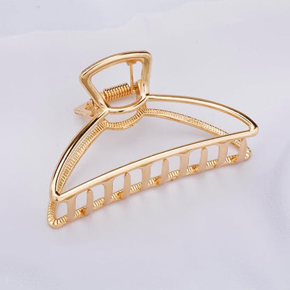 Mehayi 3 PCS Large Gold Metal Hair Claw Clips for Women Girls, Cute Alloy Big Hair Clamps Strong Hold for Thick Thin Hair, Fashion Hair Accessories Headwear Styling Tools for Party Wedding