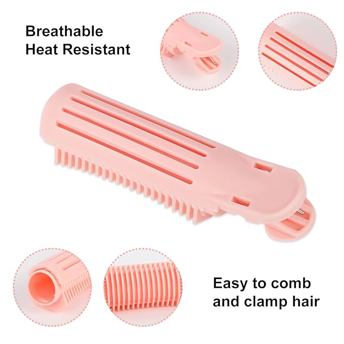 Root Clips for Curly Hair Volume, Volumizing Hair Clips, 10Pcs Volume Hair Root Clips, Natural Fluffy Hair Volumzing Roll Clips Curlers Instant DIY Hair Styling Tools Appliances（Pink)