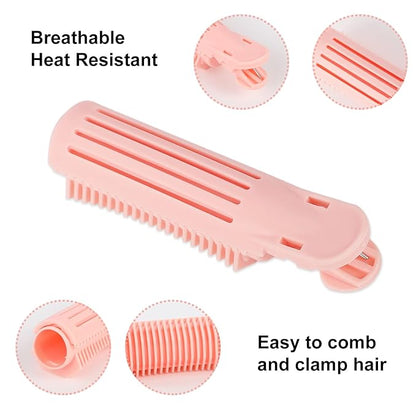 Root Clips for Curly Hair Volume, Volumizing Hair Clips, 10Pcs Volume Hair Root Clips, Natural Fluffy Hair Volumzing Roll Clips Curlers Instant DIY Hair Styling Tools Appliances（Pink)