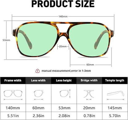 YDAOWKN Retro Aviator Sunglasses for Women Mens Large Frame Classic Vintage 70s Sun Glasses Aviators