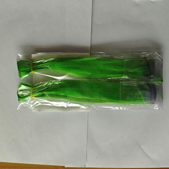 12 PCS Green Hair Extensions Clip in, 22 Inch Colored Hair Accessories Party Highlights Long Straight Synthetic Hairpieces for Women Kids Girls